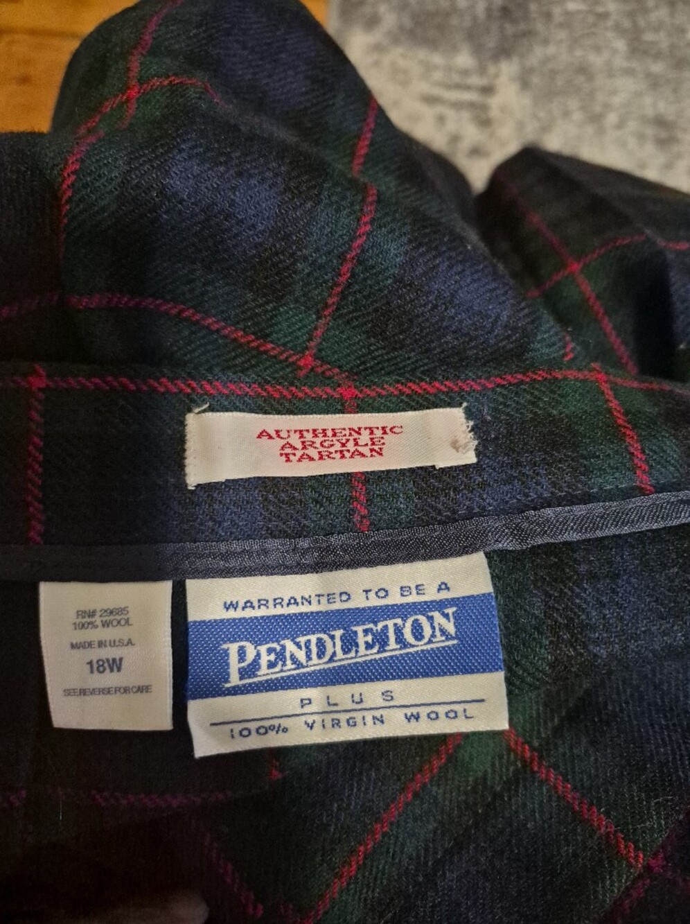 Pendleton Black Watch Tartan Plaid Wool Pleated Skirt 18W USA - Picture 6 of 6